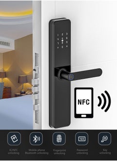 Sharpdo Smart Lock, Smart Door Lock 7-in-1 Keyless Entry Door Lock, Fingerprint/ Key/ Password/ Bluetooth/ NFC Unlock/  TT LOCK  - Image 3