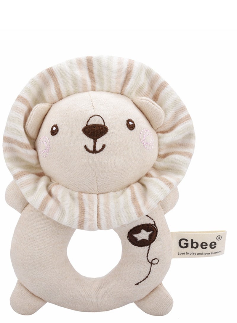 Loquat Lion Organic Cotton Hand Rocker Baby Soothe Toy 0-1 Years Old