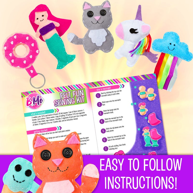 Creative Kids طقم خياطة مصنوعة من الفelt للأطفال - حرف 15+ شخصية - طقم DIY ممتع للأطفال 8+ - مجموعة حرف خياطة إبداعية - Image 4