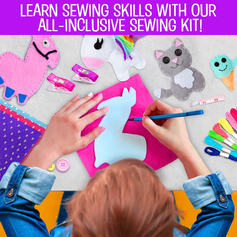 Creative Kids طقم خياطة مصنوعة من الفelt للأطفال - حرف 15+ شخصية - طقم DIY ممتع للأطفال 8+ - مجموعة حرف خياطة إبداعية - Image 3
