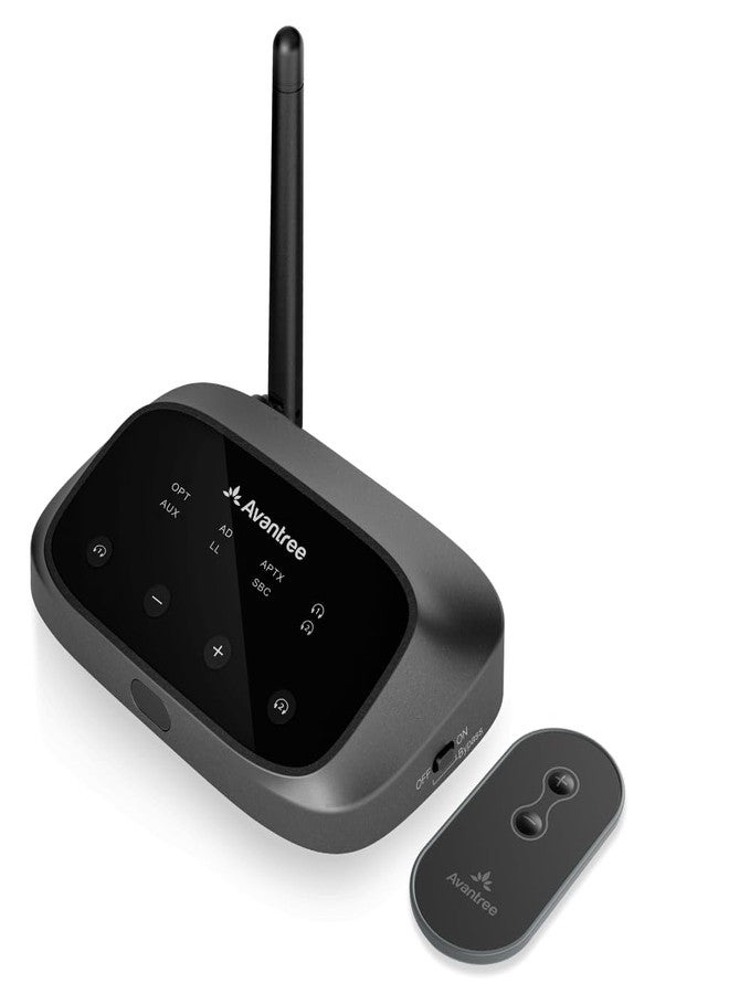 Avantree Oasis Plus 2 – Bluetooth Transmitter for TV with Remote Volume Control, Supports Two Headphones, aptX-Adaptive, Soundbar Passthrough, for Optical or AUX TVs - Image 1