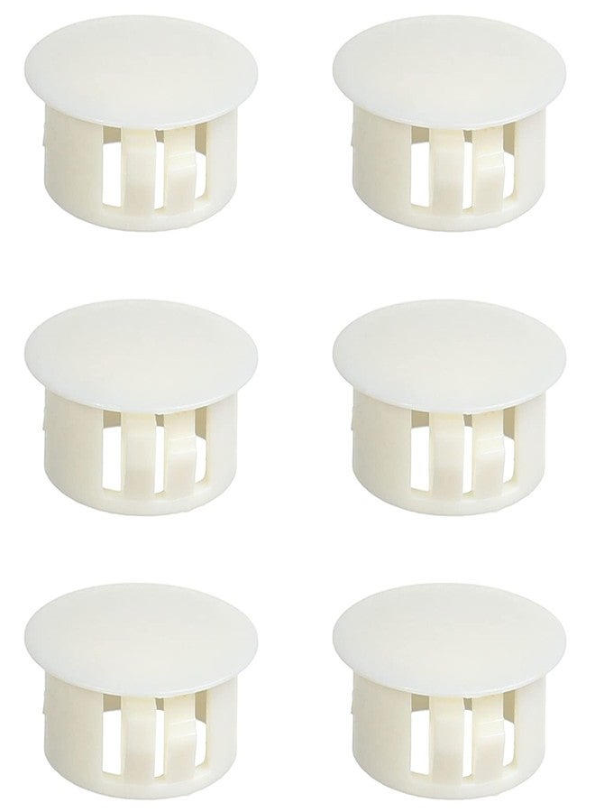 Fielect 10pcs Hole Plugs White 3/4 Inch (19mm) Plastic Hole Cover, Flush Type Round Snap Panel Locking Hole Plugs Cover, Pipe Post End Cap for Cabinet Furniture Protectors - Image 1