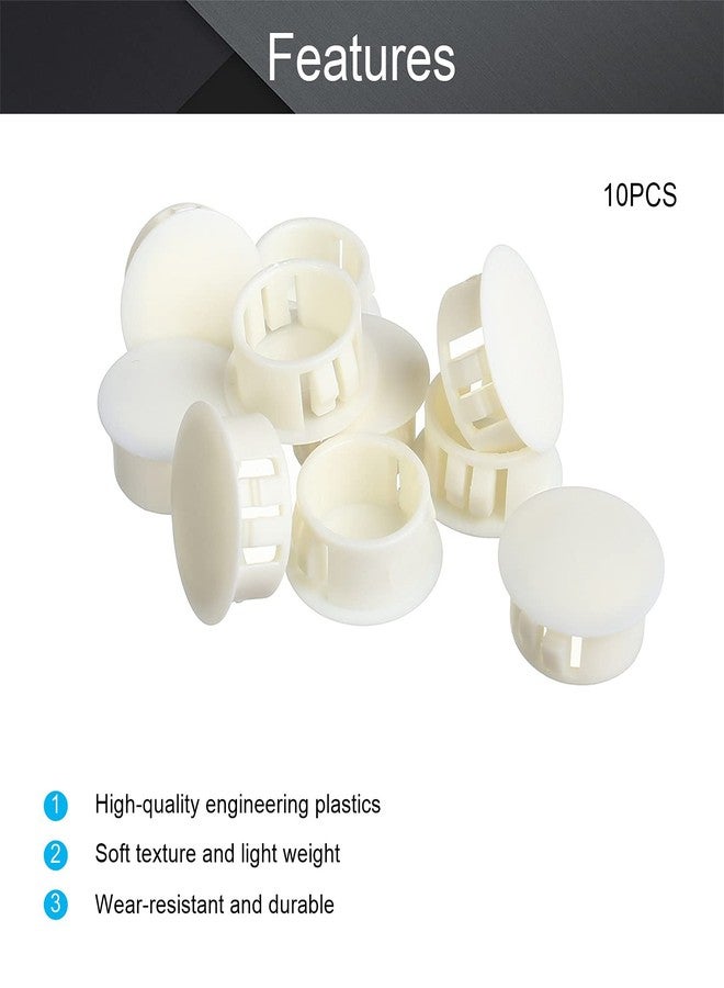 Fielect 10pcs Hole Plugs White 3/4 Inch (19mm) Plastic Hole Cover, Flush Type Round Snap Panel Locking Hole Plugs Cover, Pipe Post End Cap for Cabinet Furniture Protectors - Image 4