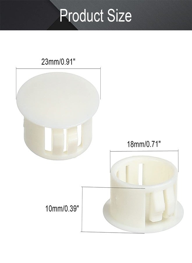 Fielect 10pcs Hole Plugs White 3/4 Inch (19mm) Plastic Hole Cover, Flush Type Round Snap Panel Locking Hole Plugs Cover, Pipe Post End Cap for Cabinet Furniture Protectors - Image 2