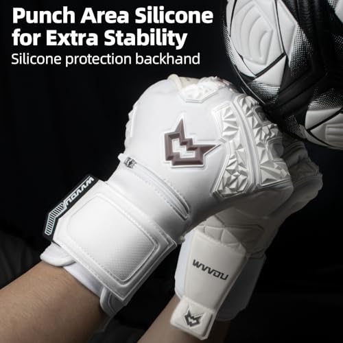WVVOU Soccer Goalie Gloves for Adults and Youth, High Performance Goalkeeper Gloves with 5 Detachable Finger Saves, Soccer Gloves with 4mm Sticky Latex Palm - Image 5