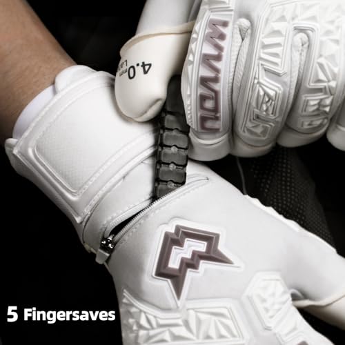 WVVOU Soccer Goalie Gloves for Adults and Youth, High Performance Goalkeeper Gloves with 5 Detachable Finger Saves, Soccer Gloves with 4mm Sticky Latex Palm - Image 4