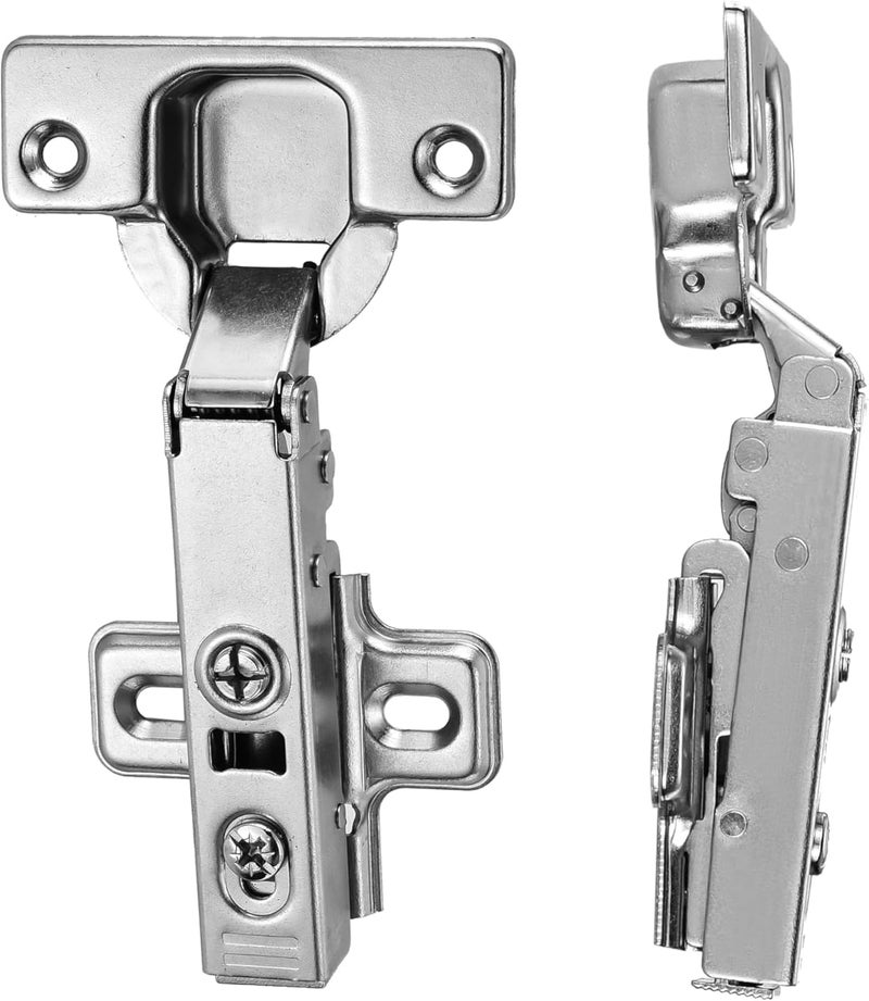 Luokim 40 Pack 20 Pairs Full Overlay Soft Close Cabinet Hinges European Kitchen Heavy-Duty Frameless Adjustable 35mm Cup Hidden Cabinet Hinges Two-Hole Square Mounting Plate Nickel Plated Finish - Image 1