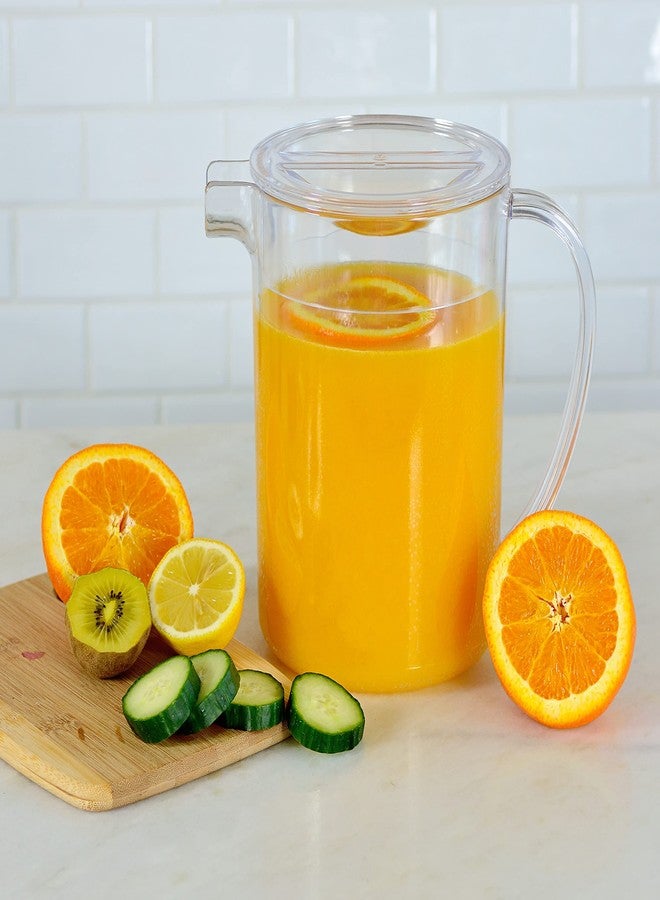 Youngever 2 Quarts Plastic Pitcher With Lid, Clear Wide Plastic Pitcher Great for Iced Tea, Sangria, Lemonade, and More - Image 2