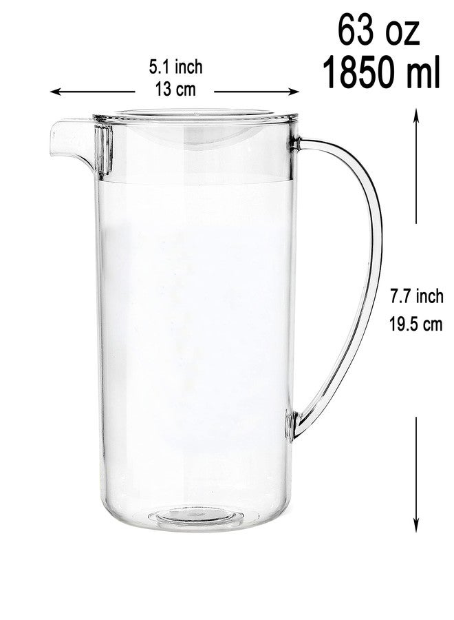 Youngever 2 Quarts Plastic Pitcher With Lid, Clear Wide Plastic Pitcher Great for Iced Tea, Sangria, Lemonade, and More - Image 4