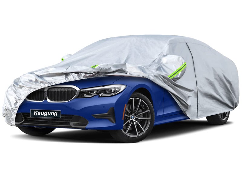 Kaugung 6 Layers Car Cover Custom Fit BMW 3 Series 320i 328i 330i 335i F30 2011-2025, Waterproof Car Cover All Weather for Automobiles with Zipper Door, Sun Rain Dust Snow Protection. - Image 2