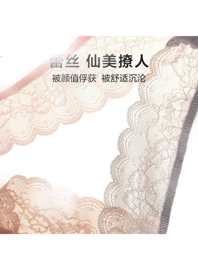 Aimer Women'S Underwear Single Pack Lace Trim Low Waist Triangle Panties Women'S Single Pack Cotton Kikiam221661 Skin Color 170 - Image 1