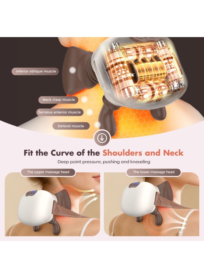 Arabest 4D Neck Massager,Shoulder Hot Compress Massager, a wireless and portable massager that simulates human hand operation,suitable for relieving neck pain and relaxing muscles,with 3 adjustment modes. - Image 3