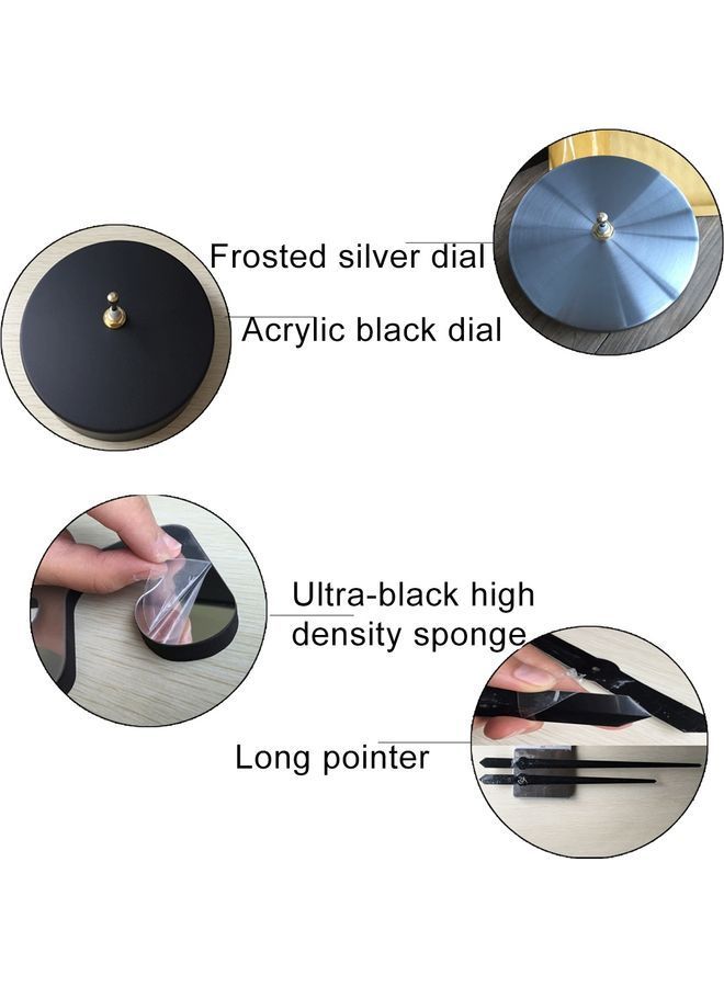 NIBEMINENT Frameless 3D Mirror Wall Sticker Mute Clock Gold - Image 2