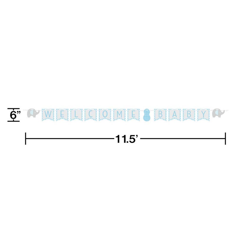 Creative Converting Little Peanut Boy Elephant Baby Shower Decorations Kit - Image 3