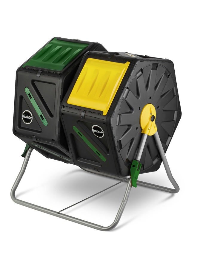Miracle-Gro Dual Chamber Compost Tumbler – Outdoor Compost Bin, 2 Sliding Doors, (2 X 18.5 Gallon / 70 Liter) - Image 1