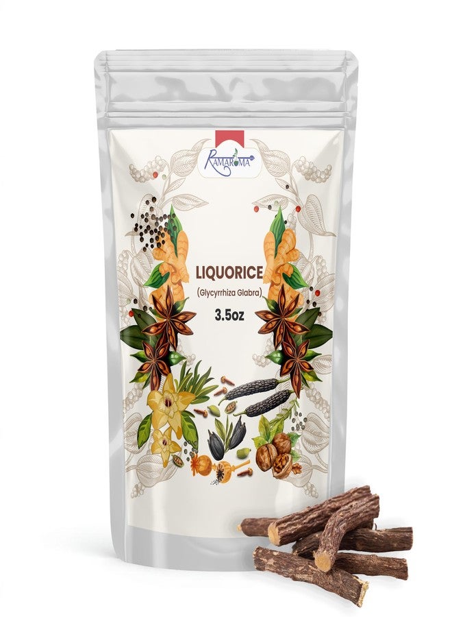 Ramaroma Licorice (Mulethi) Root Sticks, Glycyrrhiza glabra, Yashimadhu Dried Root Sticks, Natural SPICES (LIQUORICE WHOLE, 3.5oz (100g)) - Image 1