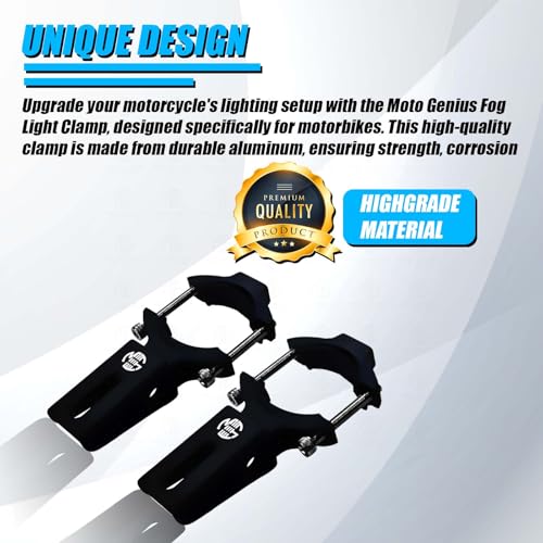 MOTO GENIUS 60MM Universal Fog Light Clamp for All Bikes | Durable Handlebar Mounting Solution (Pack of 2) - Image 3