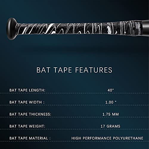 CHAMPKEY 40" All Weather Performance Bat Grip Tapes(2 Pack) | Comfortable and Soft Bat Tape | Precut and Full Adhesive Back Baseball Grip Tapes - Image 5
