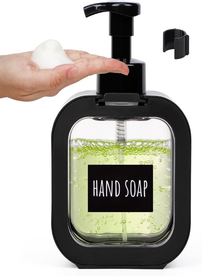 RATAVA Black Foaming Soap Dispenser Bottle – 300ml Refillable Pump Container for Hand Soap, Shampoo, Face Cleanser & More – Modern Square Design for Bathroom, Kitchen, Travel Use 1pc - Image 1