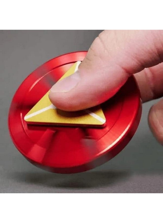 Premsons Premsons® Hand Spinner Desk Toy - High Speed Smooth Finger Spin Sensory Fidget Stress Relief Game Play for Kids & Adults - Birthday Party Gift - Combo - Rainbow Splash Triangular Head + Red & Gold - Image 5