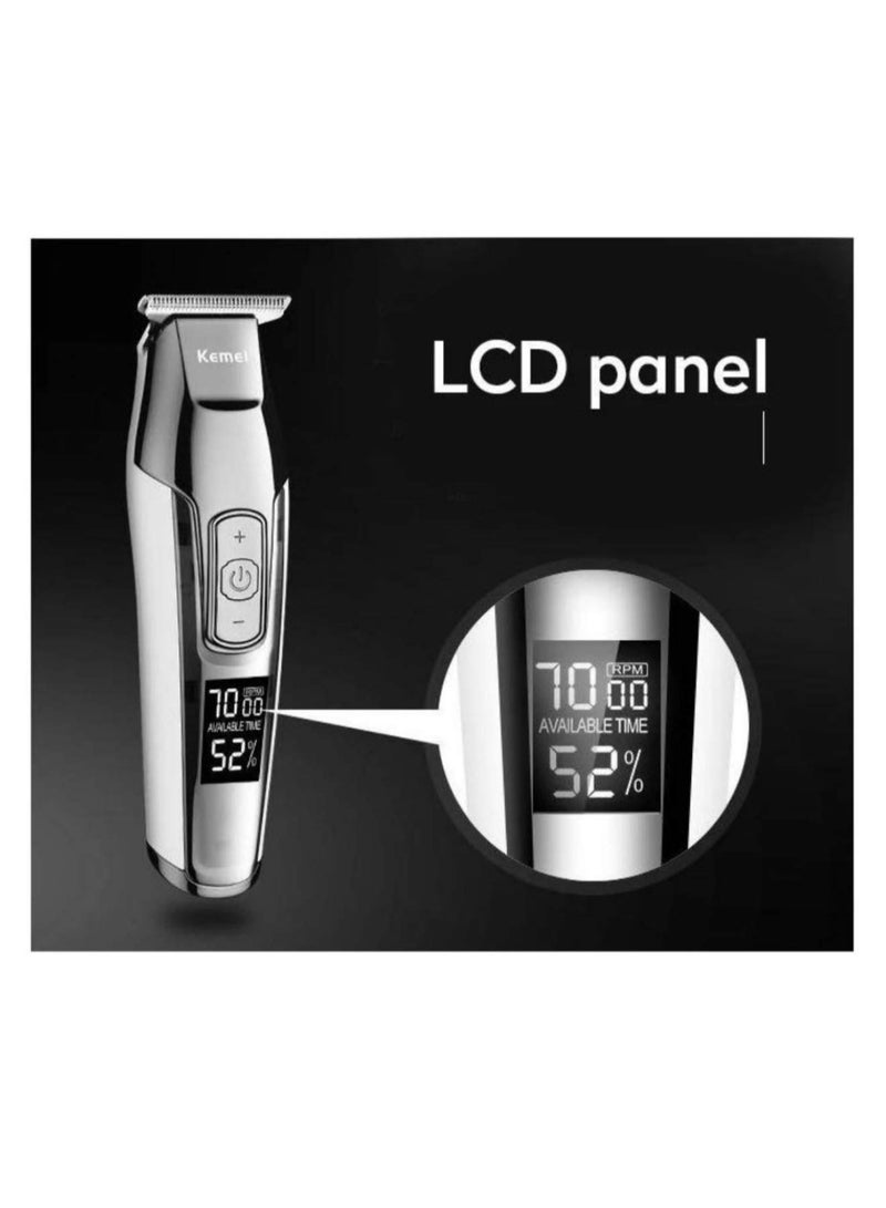 Kemei Professional Shaver From KM-5027 || For Men With Digital Display For Cutting Head Hair Even Baldness || Rechargeable Electric Hair Clipper (Saudi Version) - Image 4