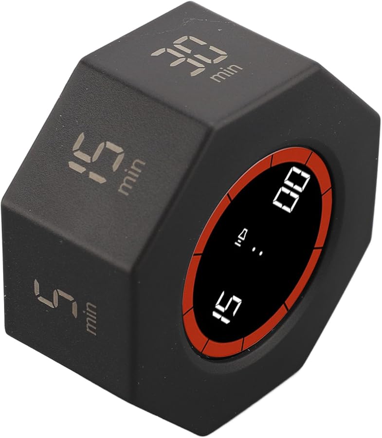 Black Rechargeable Timer With G Sensor 900 MAh Battery For Productivity - Image 4