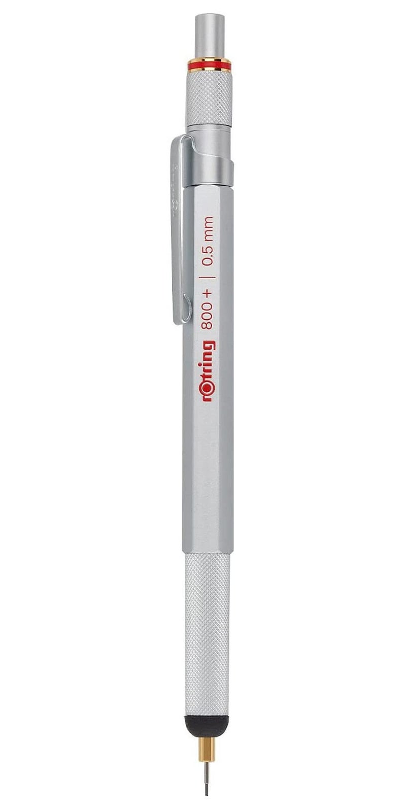 rOtring 800+ Mechanical Pencil and Touchscreen Stylus, 0.5 mm, Silver - Image 1