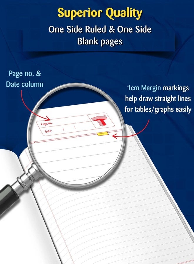 TARGET PUBLICATIONS Small One Side Ruled & One Side Blank/Unruled Notebooks | 172 Pages A5 Size | Soft Brown Cover | 18 cm x 24 cm Approx | Pack of 8 Books | GSM 57 - Image 5