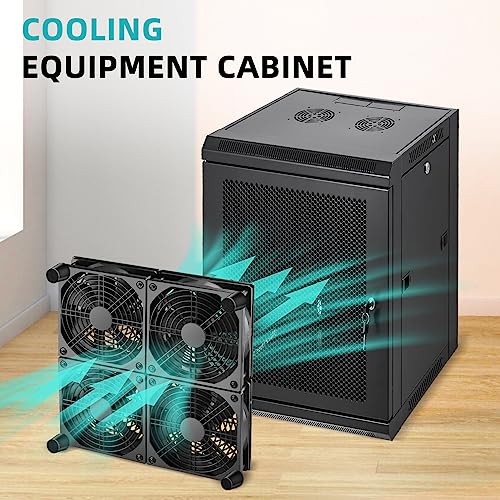 Wathai 120mm x 4 Router TV Box Fan 110v - 240v Big Airflow with Speed Control for DIY Gaming Consoles, Amplifiers, Xbox, Laptop Stand, Mining Machines Devices Cooling - Image 3