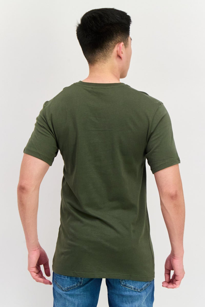 Ellesse تي شيرت رجالي بأكمام قصيرة وياقة دائرية بشعار العلامة التجارية، مزيج زيتوني - Image 3