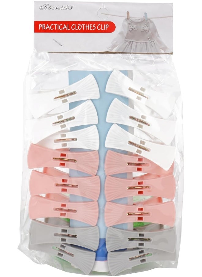 DELCASA Delcasa Plastic Cloth Clips 16-Pieces Set, 23 cm x 13 cm x 4 cm Size, Multicolor  - Image 5