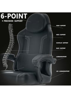 ACPLAY Luxury Gaming Chair, High-Back Ergonomic Support, Adjustable Recline & Retractable Footrest, Breathable PU Leather, Ultimate Comfort & Durability  - Image 4