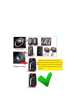 OUYoo OUYoo TPU Case Key Fob Cover For Toyota C-HR Camry Corolla Fortuner Highlander Levin RAV4 LE Sequoia Sienna Tacoma Tundra Yaris Car Key Shells，Metal fidget spinner key chain,UAE flag key chain（Silver）  - Image 2