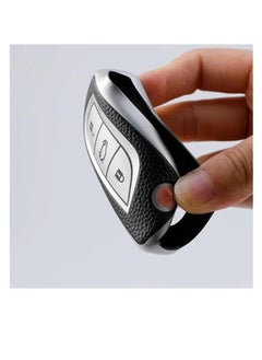 OUYoo OUYoo TPU Case Key Fob Cover For Toyota C-HR Camry Corolla Fortuner Highlander Levin RAV4 LE Sequoia Sienna Tacoma Tundra Yaris Car Key Shells，Metal fidget spinner key chain,UAE flag key chain（Silver）  - Image 3