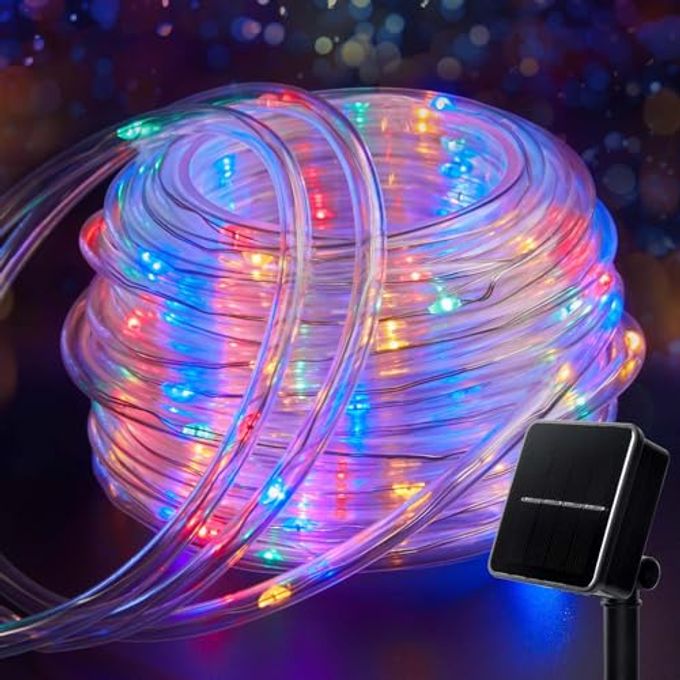 Brightown Solar Rope Lights, 39FT 100LED IP65 Waterproof Outdoor Solar String Lights with 8 Lighting Modes for Party, Garden, Yard, Home, Holiday, Tree Decoration, Multicolor - Image 4