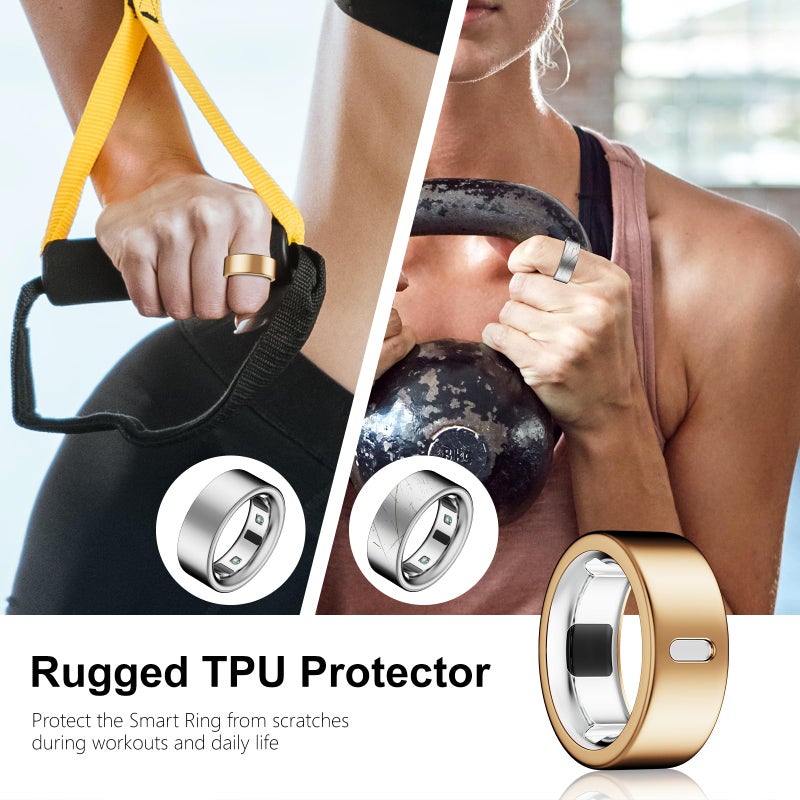 Snyeest 10 Pack Cover Compatible for Oura Ring 4/Gen 3 Heritage/Gen 3 Horizon,(NOT Compatible with Oura 4 Ceramic),Charging Directly,Rugged TPU Elastic Finger Protector for Workout Women Men-Size 10 - Image 5