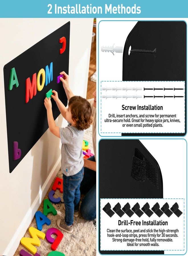 MAXECHO 2 Pack Black Magnetic Bulletin Board, 17.5"×13.5" Magnet Boards for Wall, Cabinet to Display Photos, Notes - Image 3