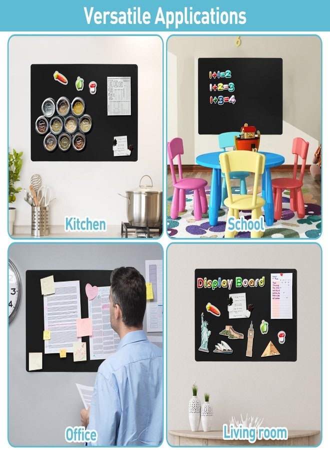 MAXECHO 2 Pack Black Magnetic Bulletin Board, 17.5"×13.5" Magnet Boards for Wall, Cabinet to Display Photos, Notes - Image 4