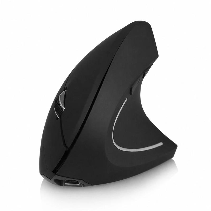 YWYT Vertical Ergonomic Mouse: 2.4G Wireless Technology, 3 Adjustable DPI Levels, Rechargeable Black Mouse - Stable Connection Wrist Fatigue Relief for Home Office Computer Users - Image 1
