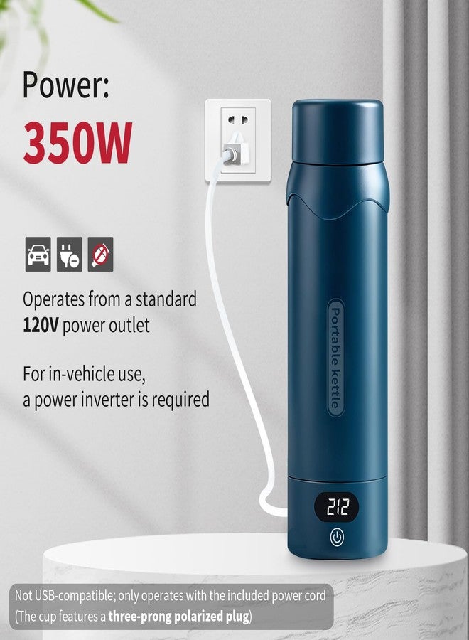 JEKABA Insulated Stainless Steel Electric Kettle Small, Smart Water Bottle with 4 temperature control, Leak-Proof, Mini Travel Essentials Portable Office Gifts for Tea Lovers, Dark Blue - Image 2
