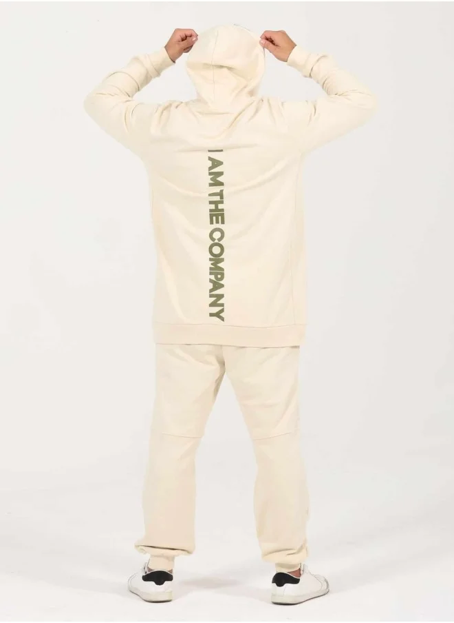 اي ام ذا كومباني UNISEX HOODIE - BEIGE & OLIVE
