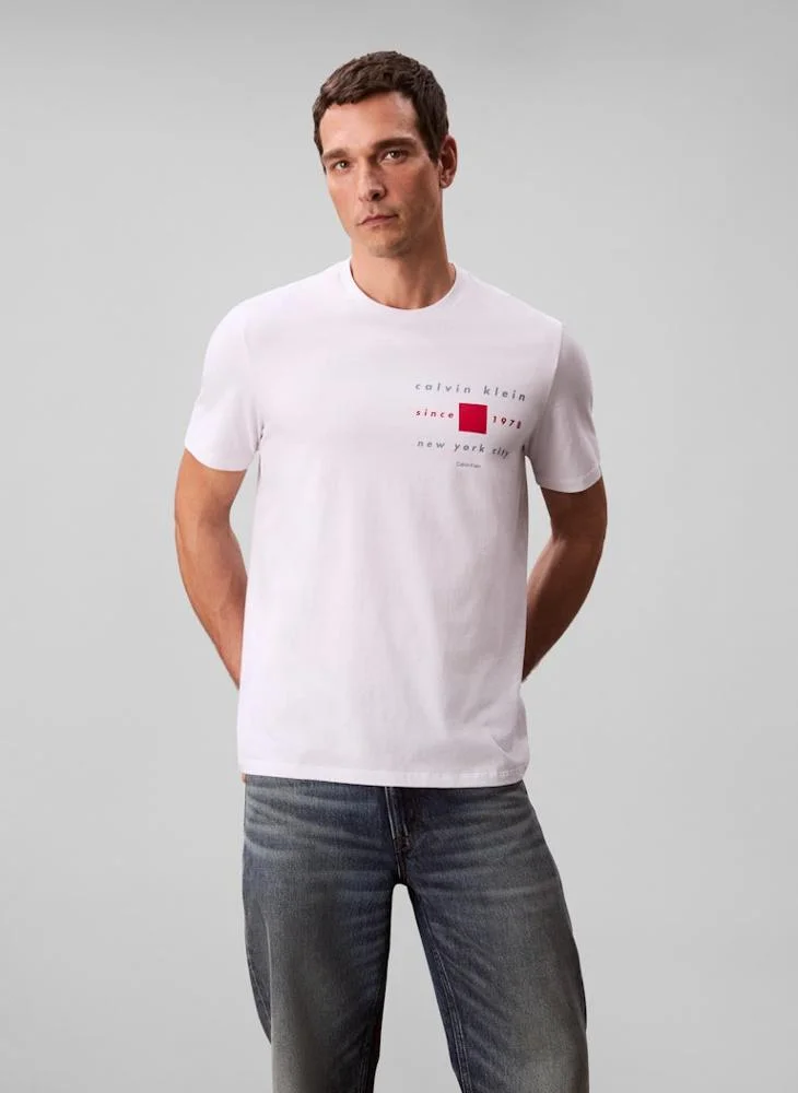 CALVIN KLEIN Short Sleeve Logo Crew Neck T-Shirt
