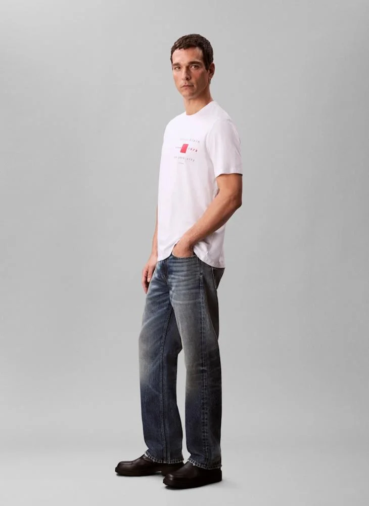 كالفن كلاين Short Sleeve Logo Crew Neck T-Shirt