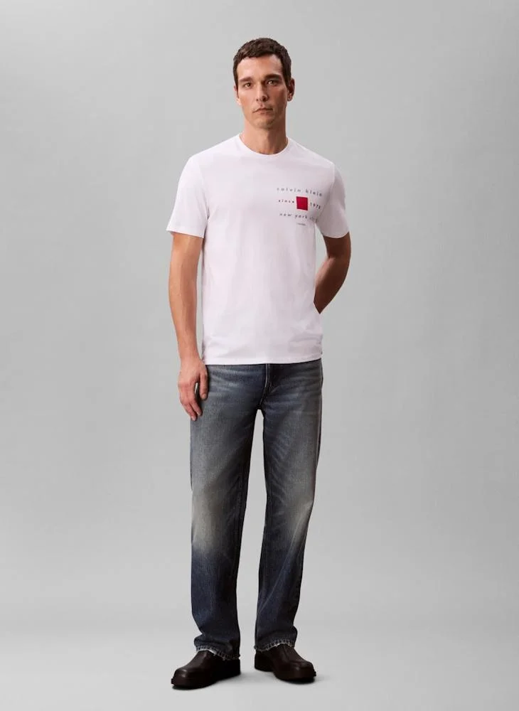 كالفن كلاين Short Sleeve Logo Crew Neck T-Shirt