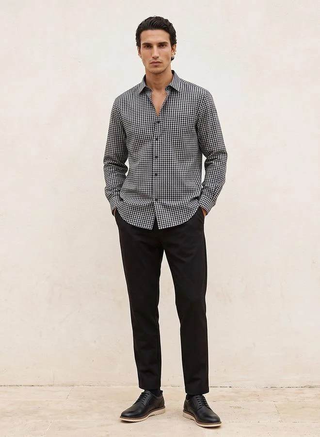 ايكونيك Iconic Checked Cotton Shirt