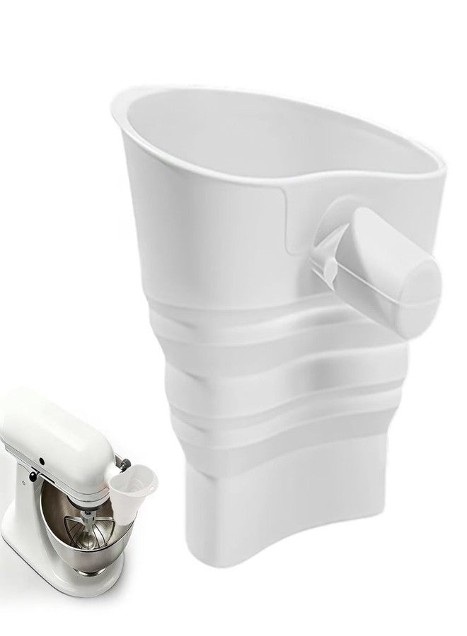 Daureve Flour Funnel for Kitchen Aid Mixer,Silicone Foldable， Mess Free Guided Pouring, Easy Clean Durable Accessory for Baking and Cooking Prep (White) - Image 1