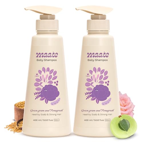 Maate Baby Shampoo (Pack of 2*400 ml) | Deep Cleanses, Nourishes Scalp & Hair | With Ayurvedic Herbs Shikakai & Amla | Baby Shampoo For Kids 0-12 Years | Baby Hair Shampoo | Tear Free & Chemical Free - Image 1