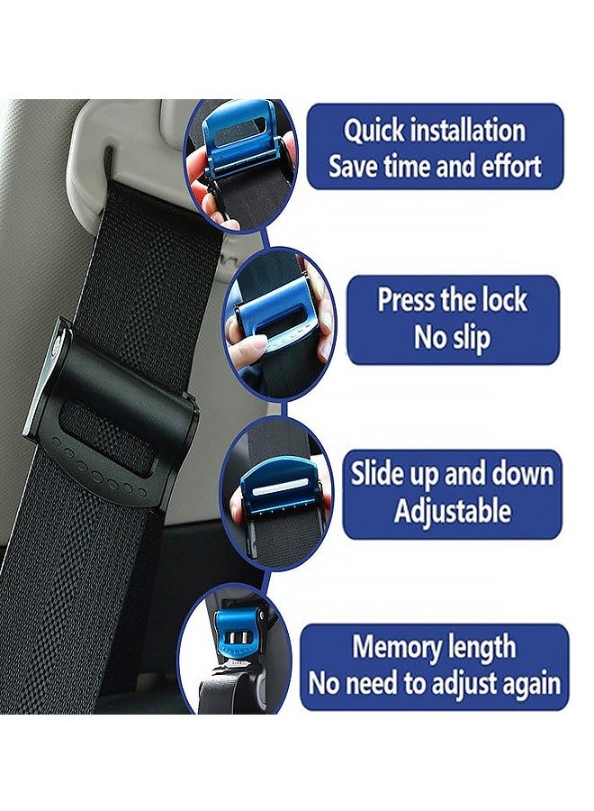 6 Pcs Car Seat belt Adjuster Comfortable Vehicle Shoulder Neck Strap Locking Clips Automotive Seat Belts Stopper Universal for Adults Kids  SUV Sedan Truck Black, Blue,Grey - Image 4