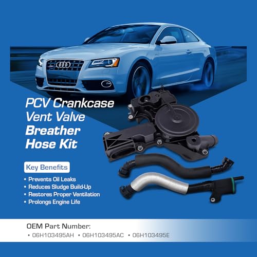 Auto Parts Prodigy PCV Crankcase Vent Valve Breather Hose Kit - Compatible with Audi VW 2.0L Turbo A3 8P, A5 B8, Q5, TT, Golf GTI MK5, MK6, Jetta, Passat B6, Tiguan - Replaces 06H103495AH, 06H103495AC, 06H103495E - Image 2