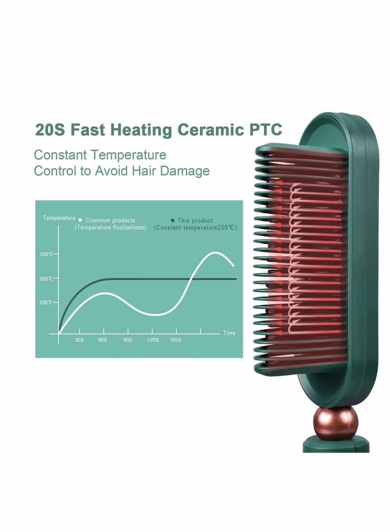 كاست ويف فرشاة فرد الشعر، مشط فرد الشعر السيراميكي سريع التسخين ومضاد للحروق مع شاشة رقمية - Image 3